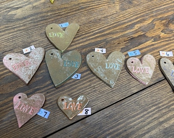 Ceramic Hearts Handmade Pottery Valentine Decor