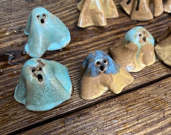 Handmade Ceramic Ghost Figurines
