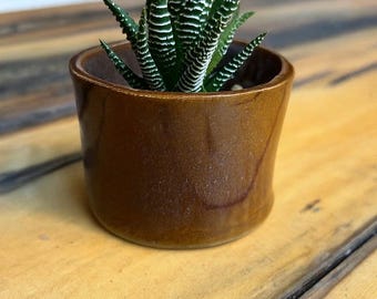 Handmade Pottery Small Red Brown Indoor Planter