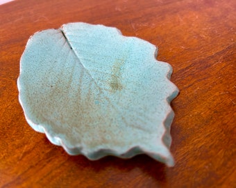 Ceramic Leaf Shape Dish Handmade Pottery