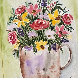 Cartão em branco, pintado à mão, cartão para qualquer ocasião, aquarela, impressão original