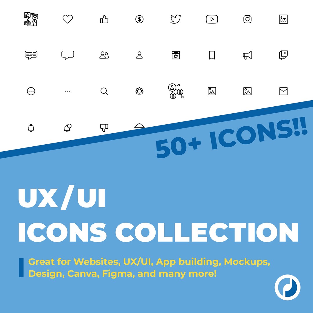 UX/UI, Website 50+ Icon Collection - Etsy