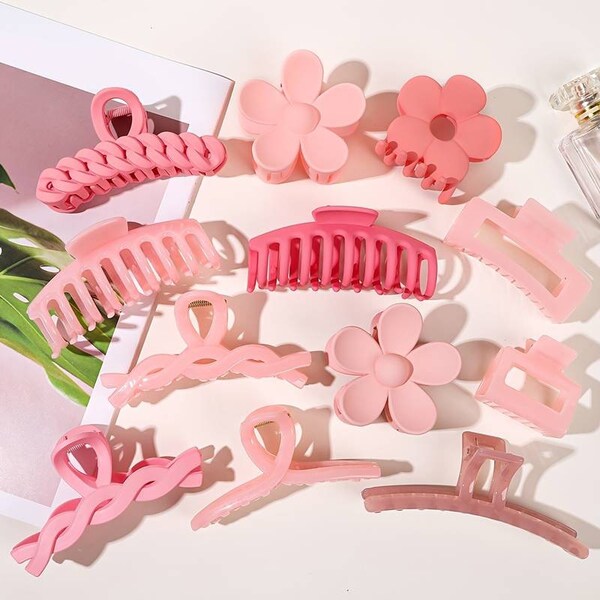 Pink Hair Flower Etsy