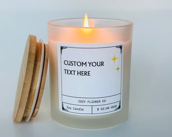 Custom candle, Blank label candle, Soy candle, Create your own candle label, creative candle, custom text gifts personalized gifts NEW