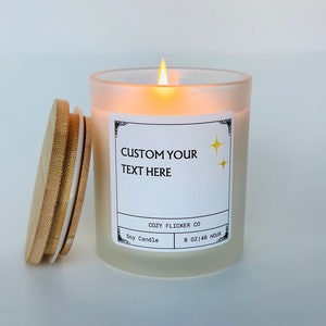 Custom candle, Blank label candle, Soy candle, Create your own candle label, creative candle, custom text gifts personalized gifts NEW