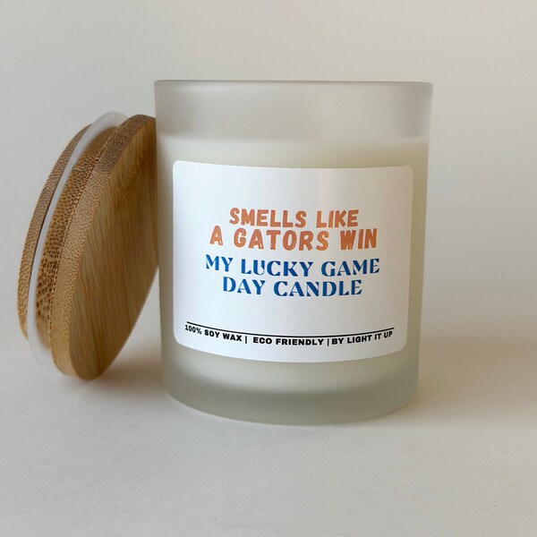 Smells Like A Gators Win Candle | Unique Gift Idea | Florida Gators Candle | College Football Candle | Game Day Decor | Sport Candle