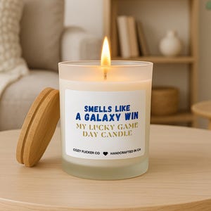 Smells Like A Galaxy Win Candle | Unique Gift Idea | MLS Game Day | LA Galaxy Gift | Game Day Decor | Sport Themed Candle | Lucky Candle
