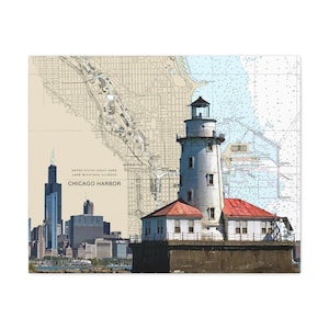 Chicago Harbor Light,  Canvas , perfect Chicago Lakefront Gift for your condo, apartment, or beach house