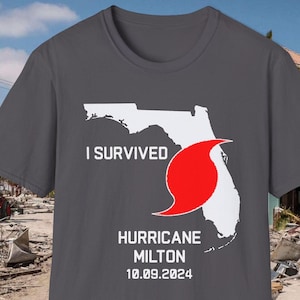 I Survived Hurricane MILTON Shirt, Florida Vacation Top, Unisex T-Shirt, Softstyle Tee, Gift for Weather Enthusiasts, Hurricane Party