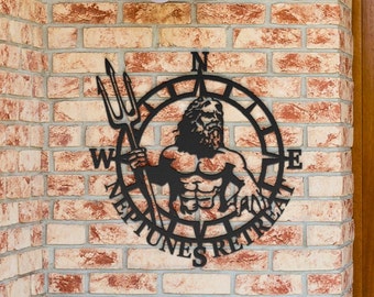 Neptun Metallwandkunst, Nautische Strandhausdekor