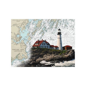 Portland Head Lighthouse Maine, Cape Elizabeth Maine, estampado satinado, decoración de playa, decoración náutica, arte costero, decoración costera, casa de playa