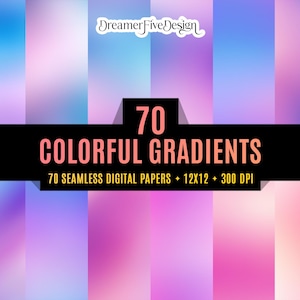 Bunte Farbverläufe, digitale Papier Bundle, nahtlose Muster, Hintergrund Digital Papiere, Regenbogen Ombre, digitaler Download, Scrapbooking, PNG
