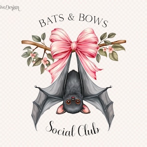 Bats & Bows Coquette Halloween png, Bows png, Halloween png, trending png, Gothic png, Bat png, Witchy png, Halloween Coquette, Social club