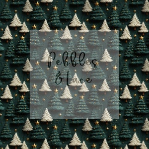 Christmas Trees Embroidery Seamless File, Repeating Seamless Pattern Design, Repeating File, Tiling Designs, Paper, Fabric