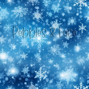 Dark Blue Snowflakes Seamless File, Repeating Seamless Pattern Design, Repeating File, Tiling Designs, Paper, Fabric