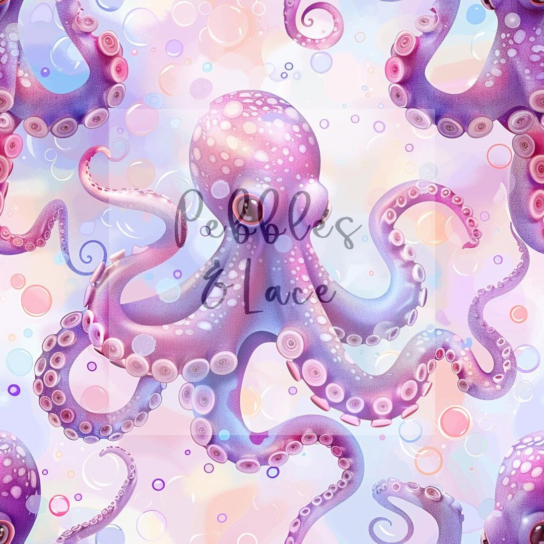 Watercolor Octopus Seamless File, Repeating Seamless Pattern Design ...