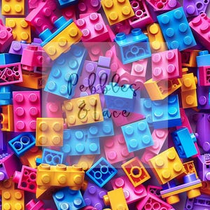 3D Neon Blocks Seamless File, Repeating Seamless Pattern Design, Repeating File, Tiling Designs, Paper, Fabric