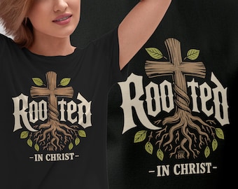 Verwurzelt in Christus-Frauen-Shirt christlicher Glaube-Schrift-T-Stück