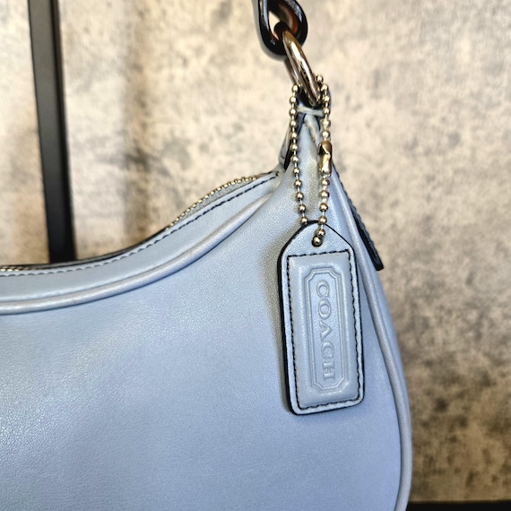 Vintage Coach #7593 Hamptons Leathet Mini Hobo in Pool Blue Vintage Coach #7593 Hamptons Leathet Mini Hobo in Pool Blue
