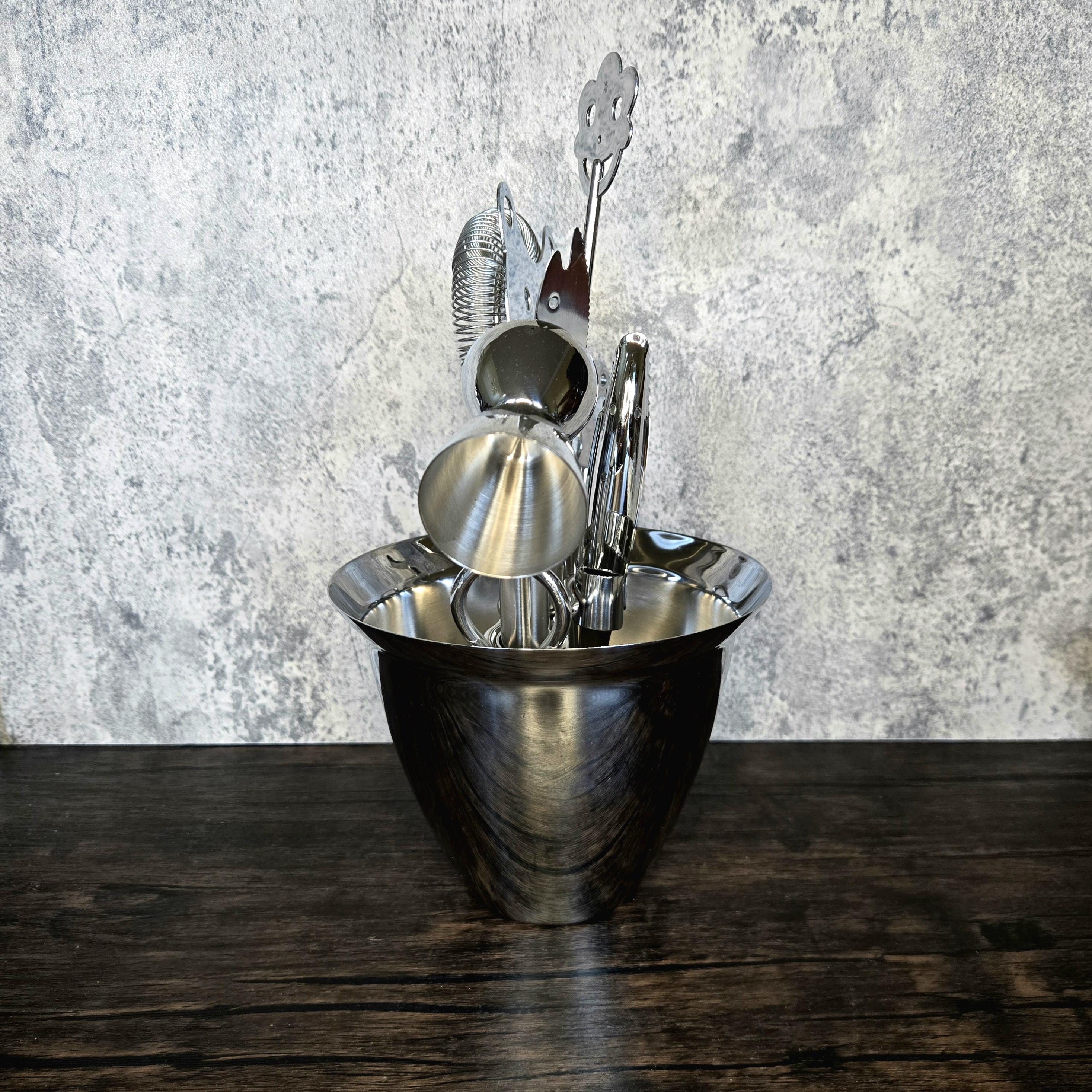 Vintage WMF Crowmargan Stainless Steel Bar Set: Whimsical Barware