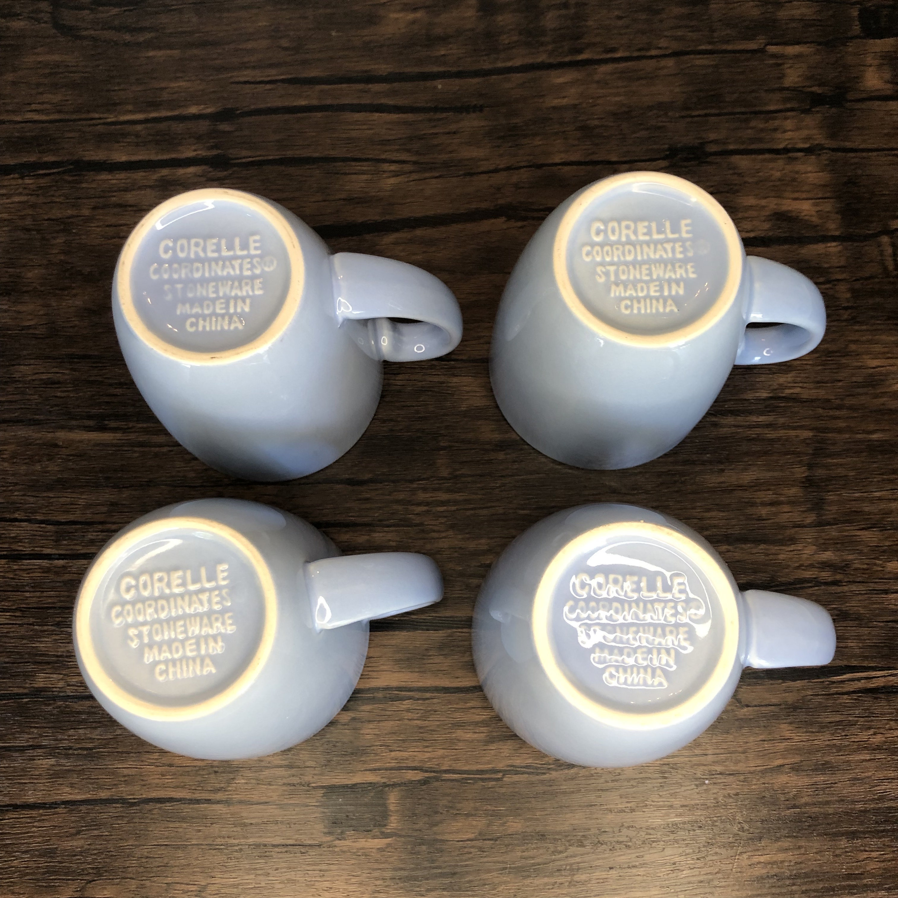 ◇Stoneware◇１９６２年ー６９年◇２４cm◇Ｂ＆Ｇ・ Cop◇ Set 4 Corelle Coordinates Lime Green Retro Stoneware Coffee Tea