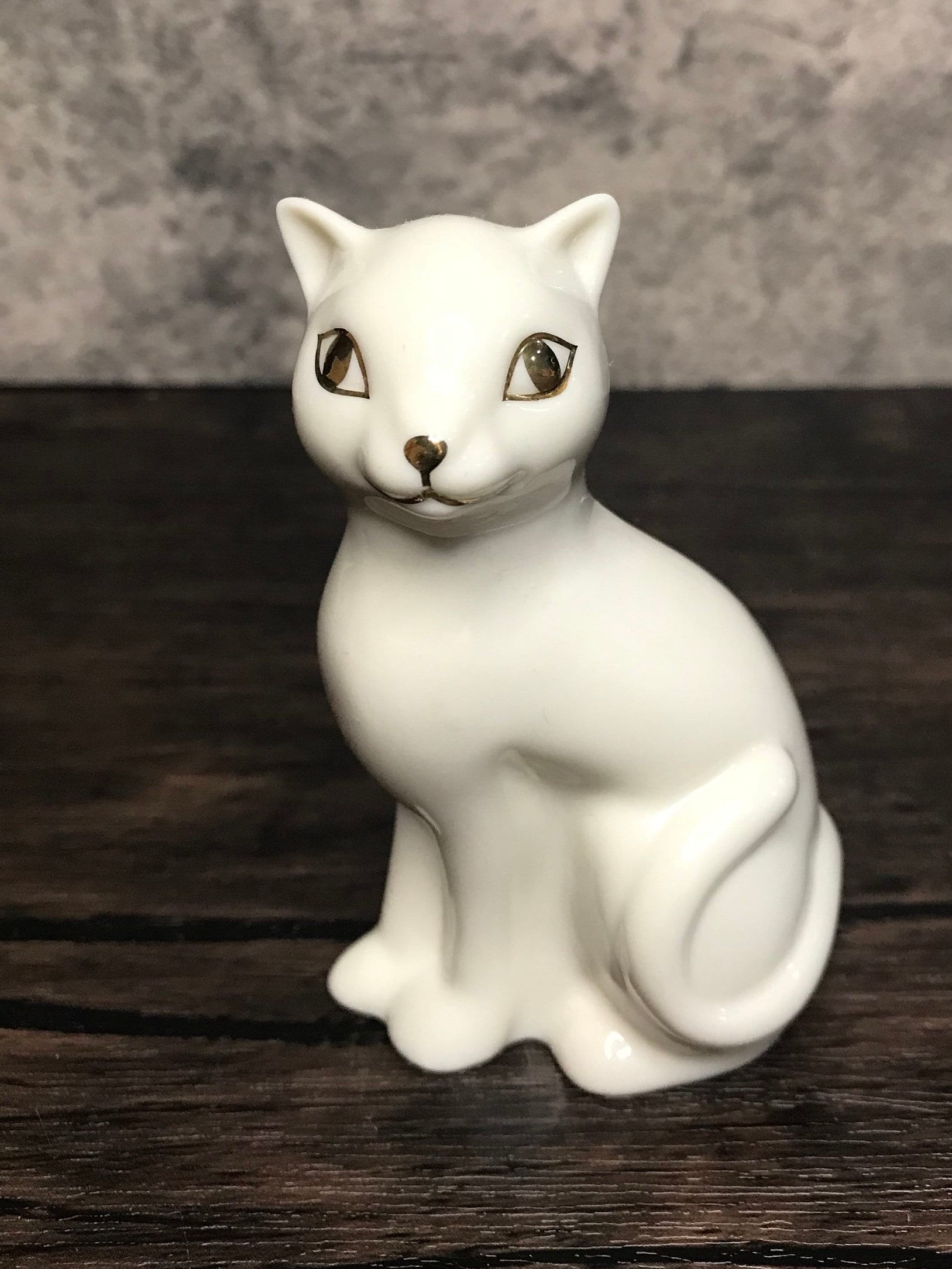 Vintage Lenox White Porcelain Cat Figurine: Gold Gilded Eyes - Etsy
