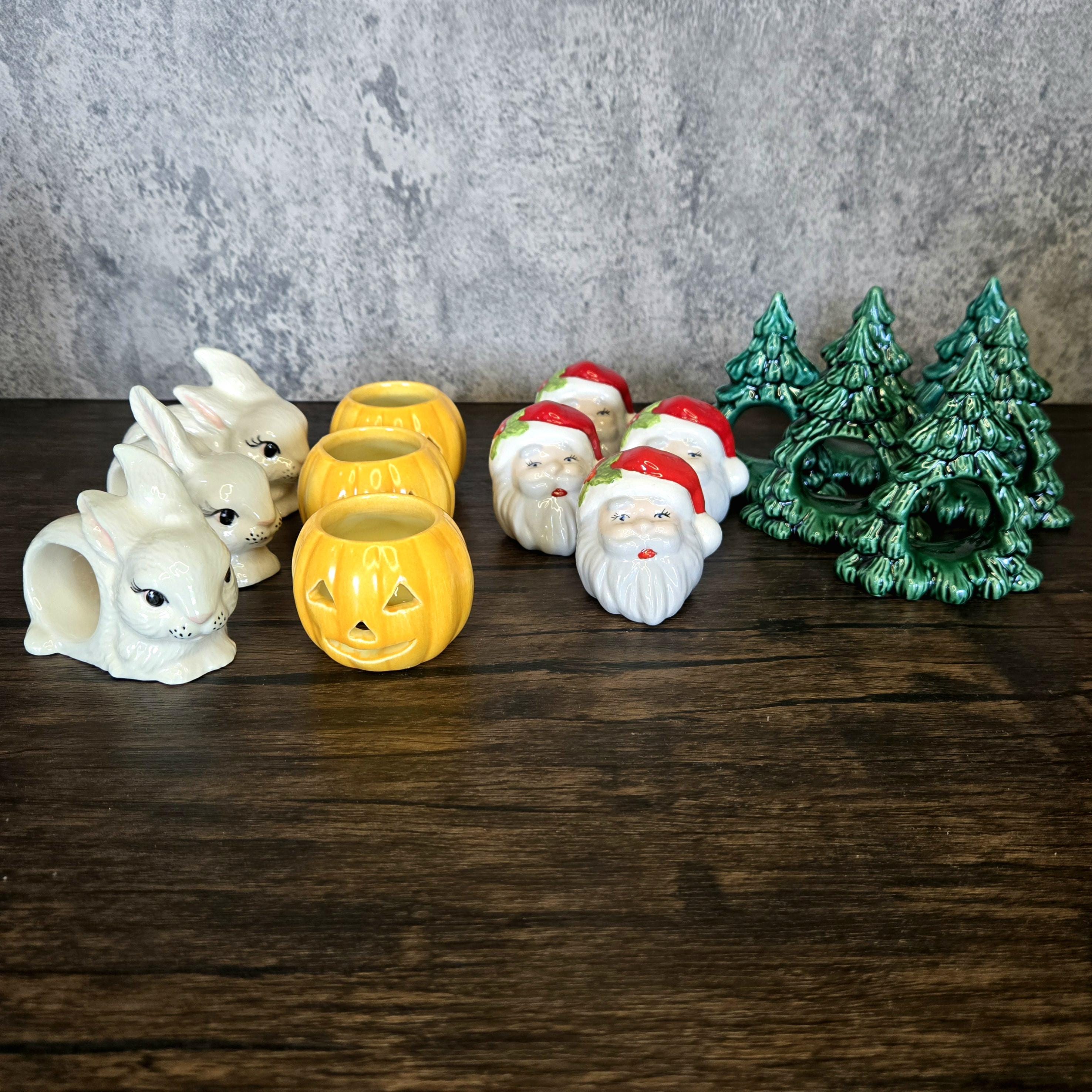 Porta Tovaglioli in Ceramica Babbo Natale, Porta Fazzoletti da Tavolo