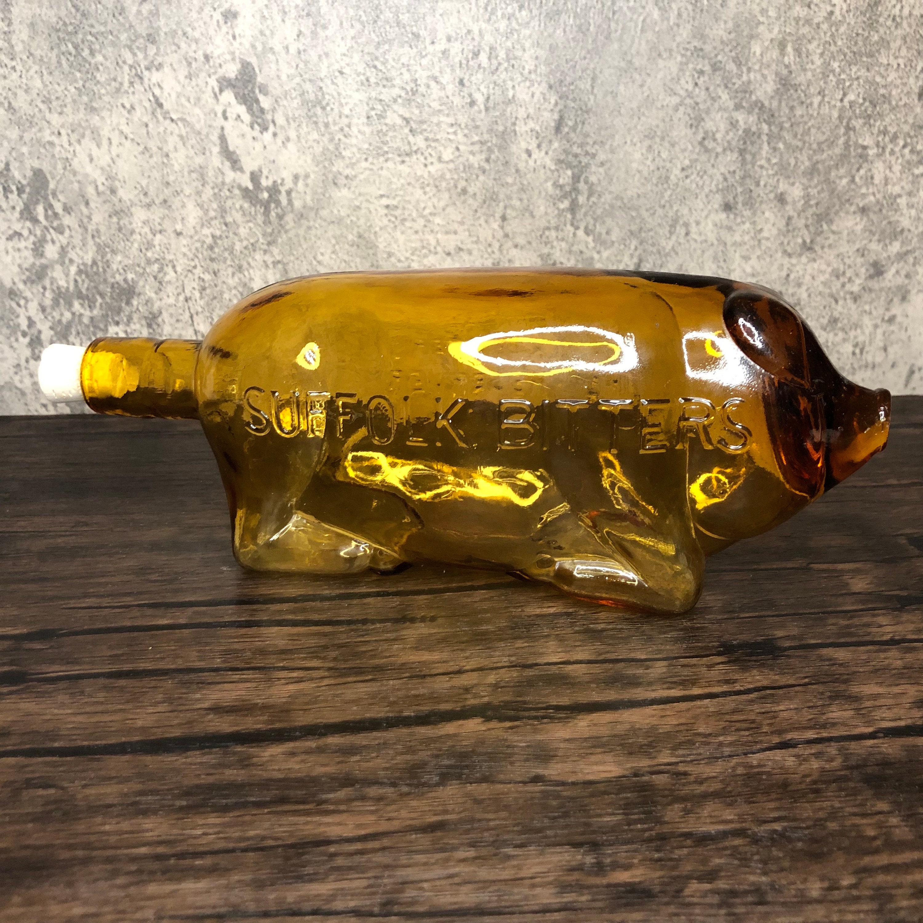 レアな1930年代製、チェリーのアンティーク花瓶フロストガラス