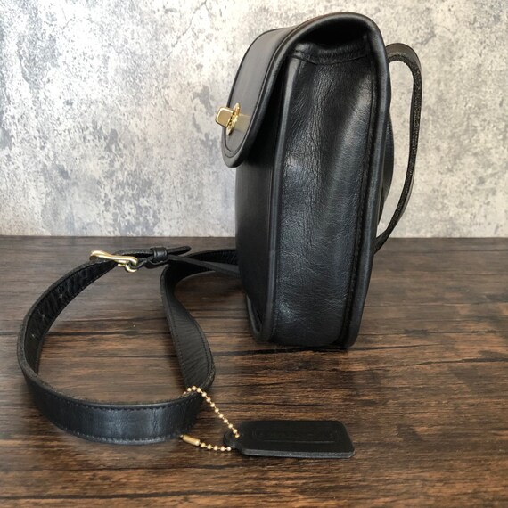 Gorgeous Vintage Authentic Coach 9978 Black Genuine Cowhide Leather Small Sidepack Rectangular Crossbody Purse Bag Raw Suede Interior 1996 Etsy Ireland