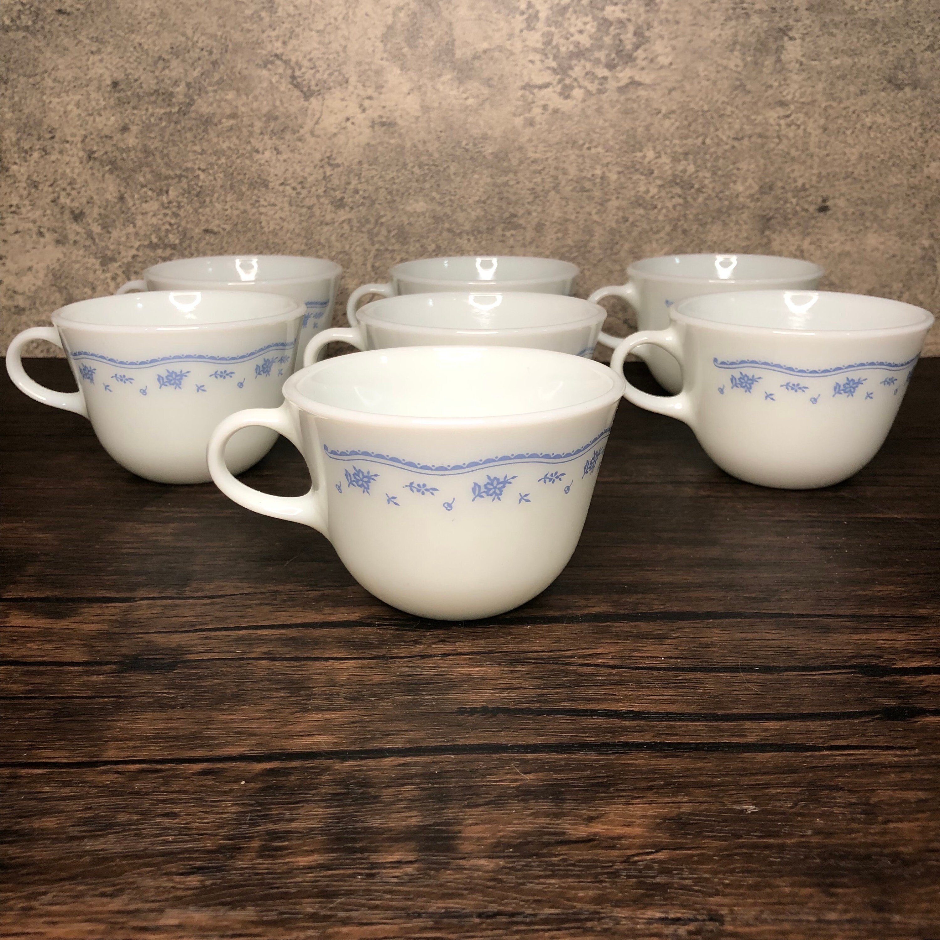 ヴィンテージ パイレックス ミルクガラス マグカップ 7個セット コーン