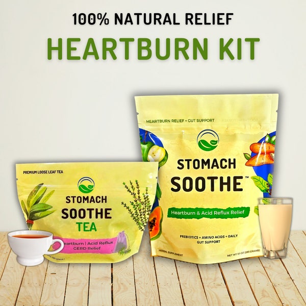 Natural Heartburn & Acid Reflux Relief Kit - Stomach Soothe