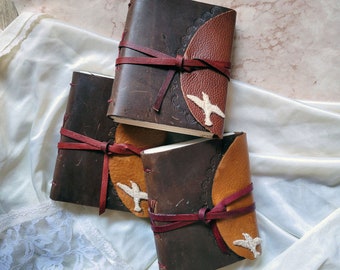 LITTLE BIRD / Leather Pocket Journal / Mini Notebook / Ready To Ship