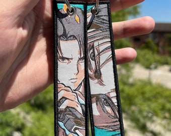 Anime Embroidered Jet Tag Keychain - Etsy