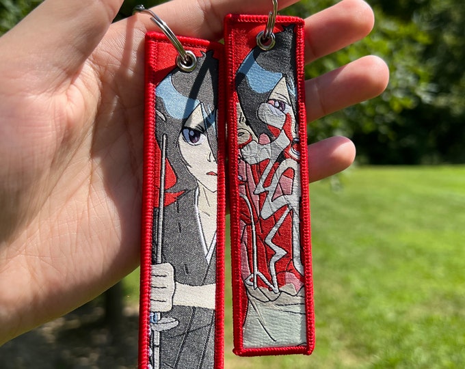 Anime Embroidered Jet Tag Keychain