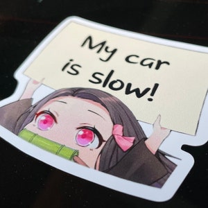 My Car Is Slow! Vinyl Car Sticker Peeker Cute Anime Girl Waifu Bumper Window Sticker Multiple Sizes Kiss Cut 2x2 3x3 4x4 5x5 6x6