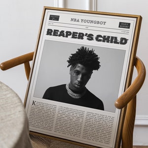 NBA YoungBoy Never Broke Wieder, Top, Reaper's Child, Wanddruck, Kunst, Wohnheim Dekor, Geschenk, Geburtstag, Für Sie, Schlafzimmer Poster