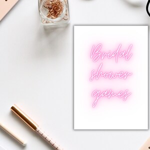 Bridal shower games digital download