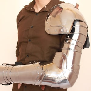 HANDMADE Single Full Arm Set With Gauntlets And Pauldrons Costume