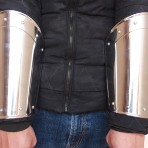 HANDMADE  Medieval Steel LARP Arm Bracers Costume