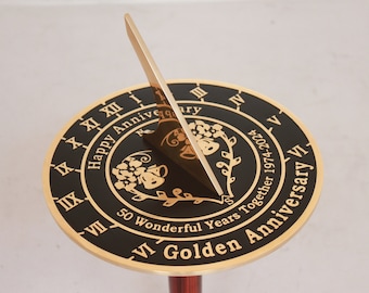 HANDMADE 50th  Wedding Anniversary Sundial Gift