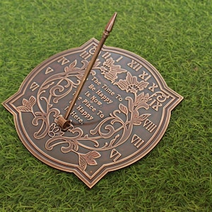 HANDMADE Solid Brass Happiness Sundial Gift 10&#39;&#39;