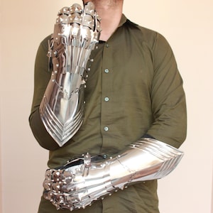 HANDMADE LARP Historical Gothic SCA Functional Gauntlets Plate Armor