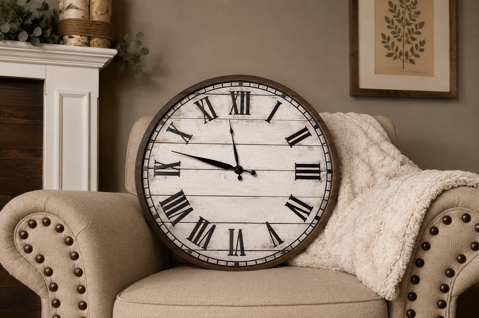 Large Rustic Farmhouse Clock - Etsy
