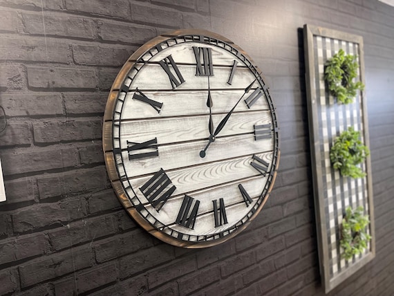 Large Rustic Farmhouse Clock
