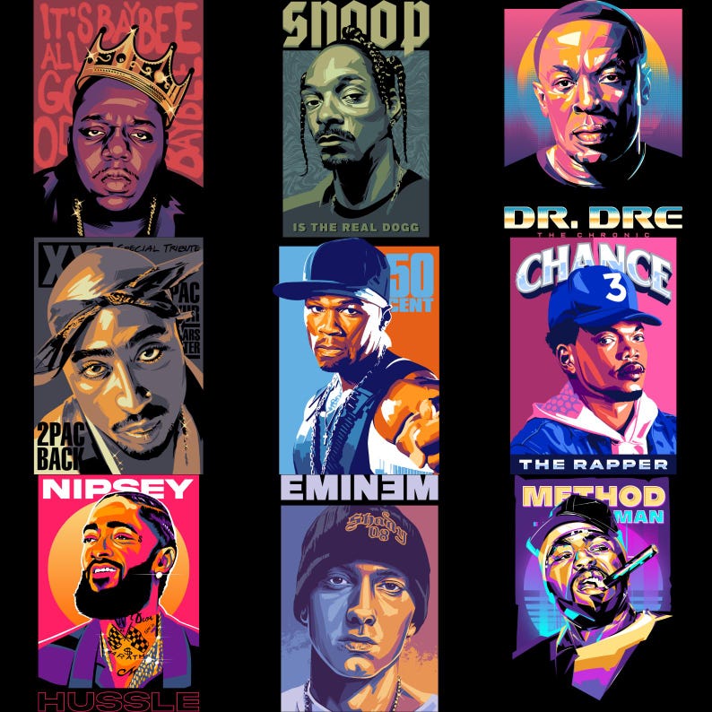 Rap Video Graphics 20+ Hip Hop OG PNG Bundle 300 DPI | Dtf Transfer Designs for T-shirts ...