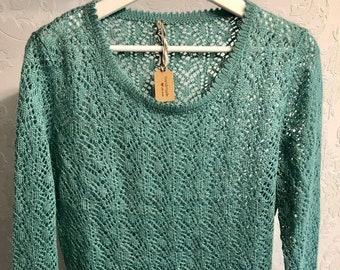 Pull en laine confortable pour femmes - 100% pure laine et fait main, pull en laine grise