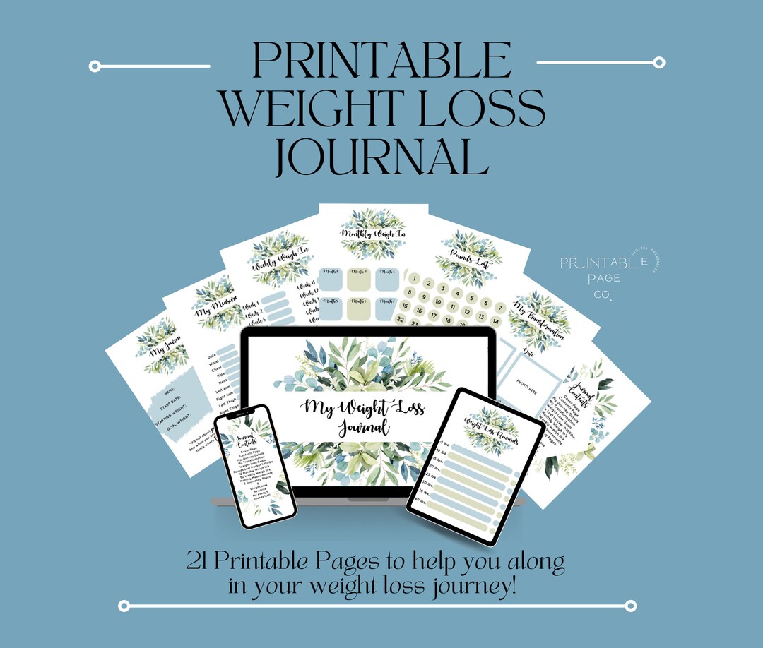 Weight Loss Journal, Printable Weight Loss Journal, Printable PDF