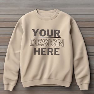 Gildan 18000 Mockup | Gildan Sand Sweatshirt Mockup | Sweatshirt Model Mockup | Gildan Sand | 18000 Sand