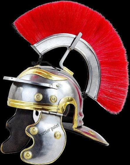 Casco de centurión romano armadura con pluma roja, disfraz de soldado  medieval, casco griego espartano corintio, caballero rústico, cosplay,  juego de