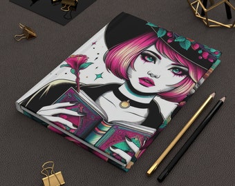 Hardcover Journal, The Pink Witch Matte Journal